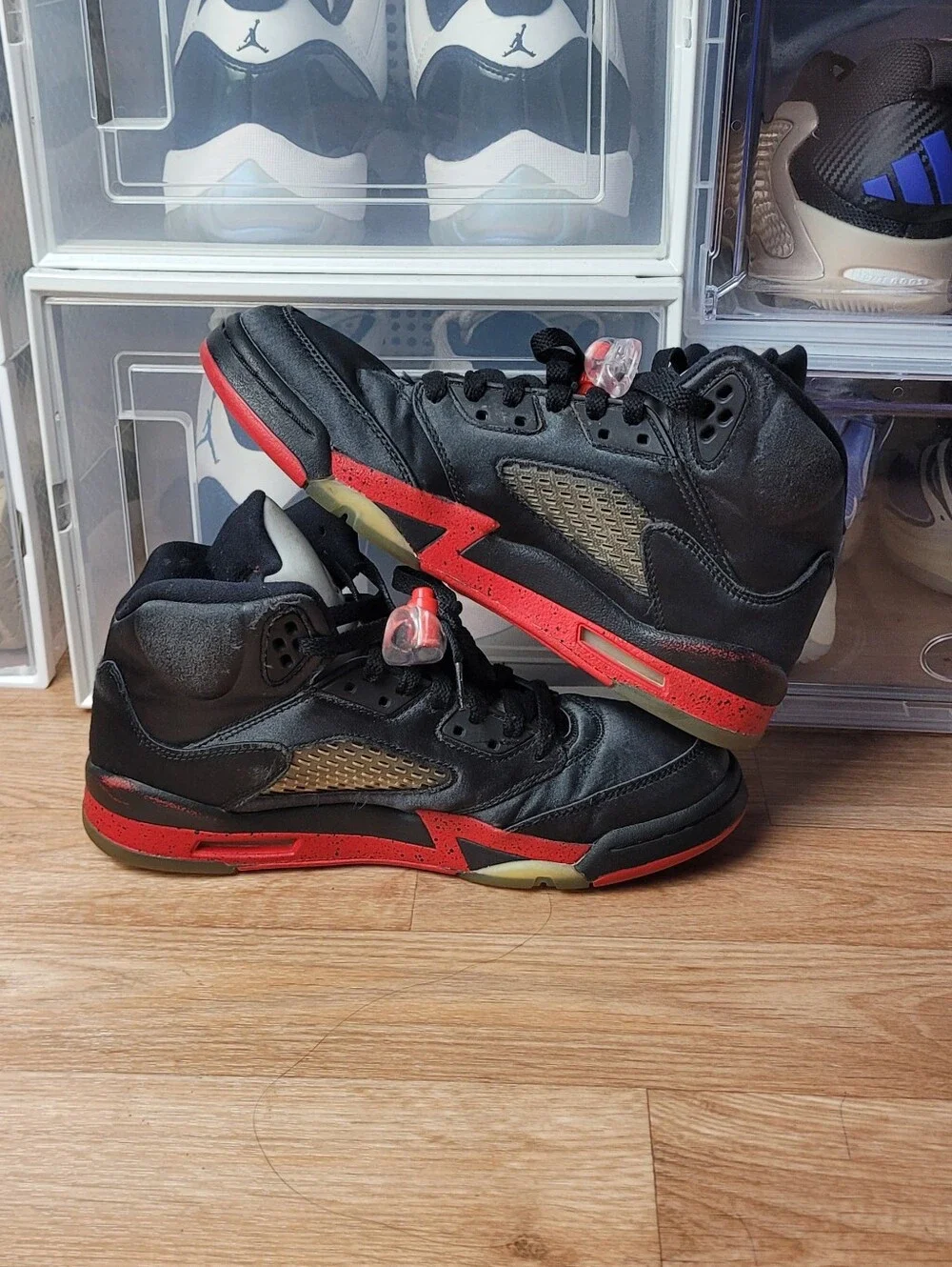 Nike Air Jordan 5 Retro Satin Bred 136027-006 Men’s Sneakers Shoes Size 7y